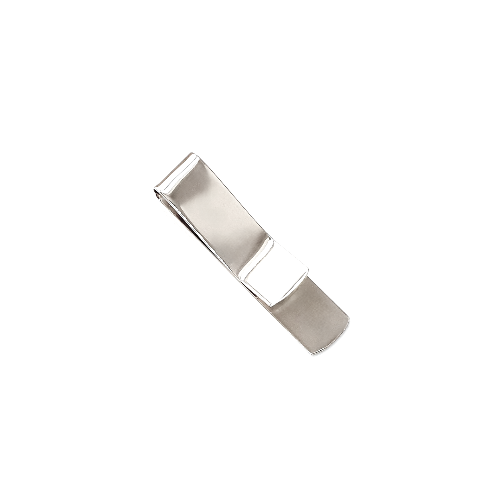 Back Picture: Back view of the sterling silver money clip, highlighting the polished finish.