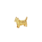 Westie dog brooch crafted in yellow gold.
