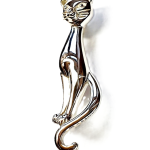 Real Sterling silver cat brooch.