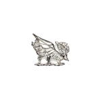 Sterling silver Welsh dragon brooch picture of the back.