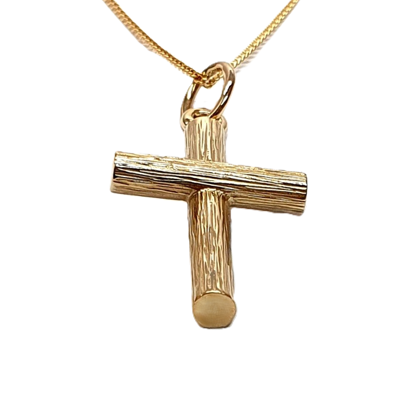 Photographed from below, this angle reveals the full thickness of the solid gold wire—showcasing its strength and substantial craftsmanship with precision and clarity.