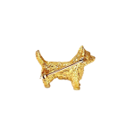 Picture of the back of a Westie dog brooch crafted in 9ct yellow gold