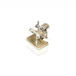 Genuine silver Humpty dumpty trinket box. showing open.