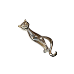 Polished Silver Brooch for cat lovers.