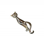 Polished Silver Brooch for cat lovers.
