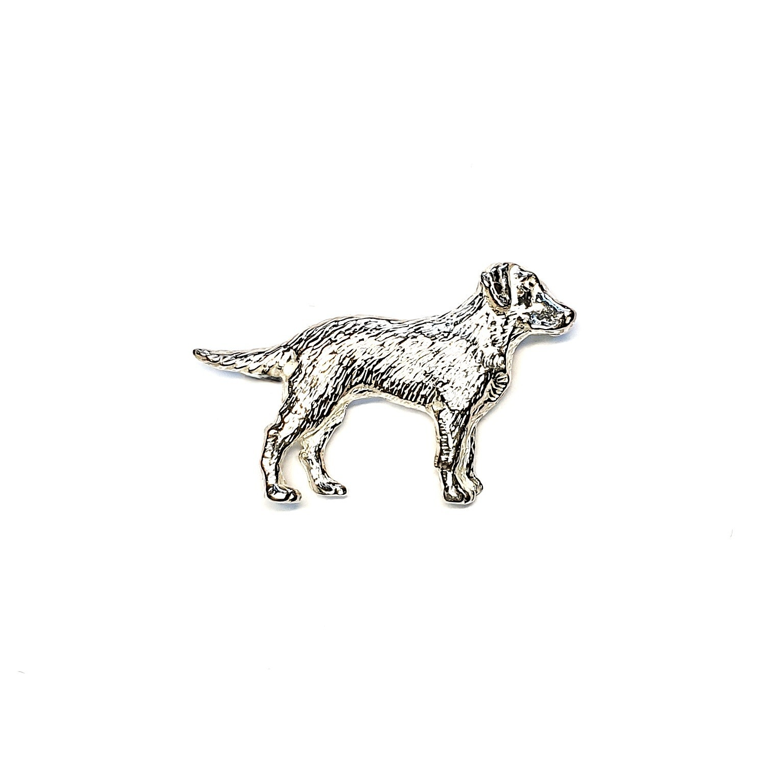 Hallmarked silver Labrador brooch.