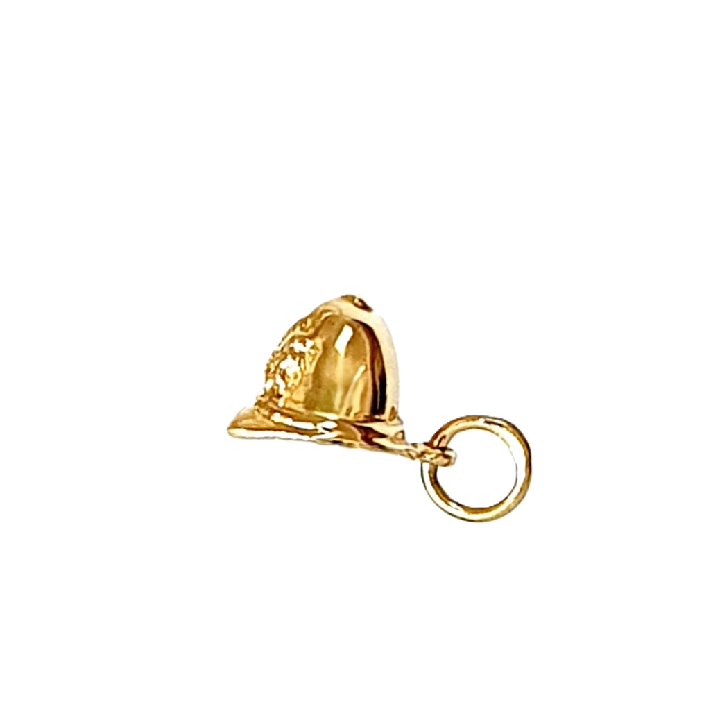 Elegant gold keepsake, beautifully crafted as a policemen's hat, presented on a white background.