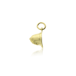 side view of a Shiny gold police helmet charm, crafted with care and precision.