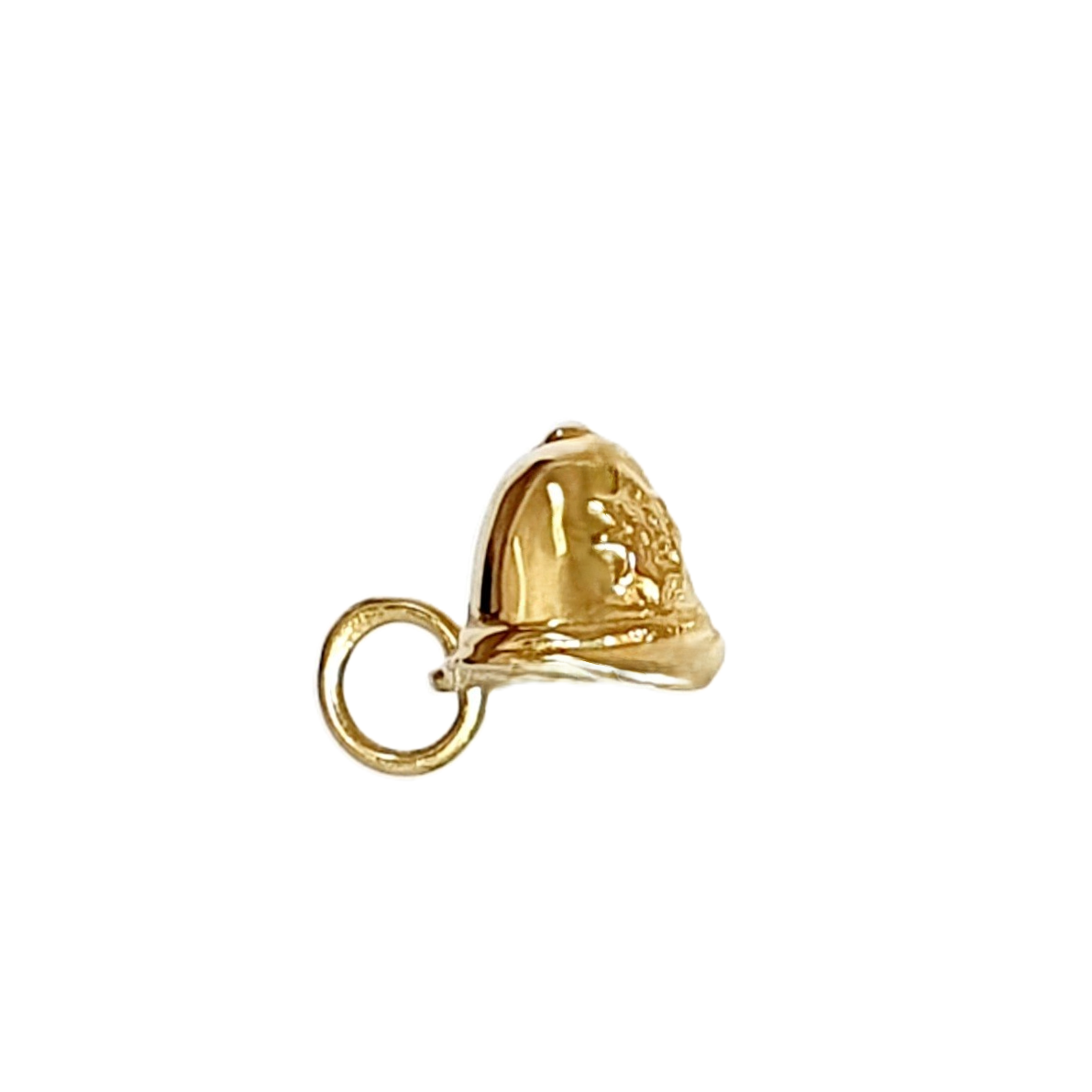 Delicate 9ct gold charm depicting a classic police helmet.