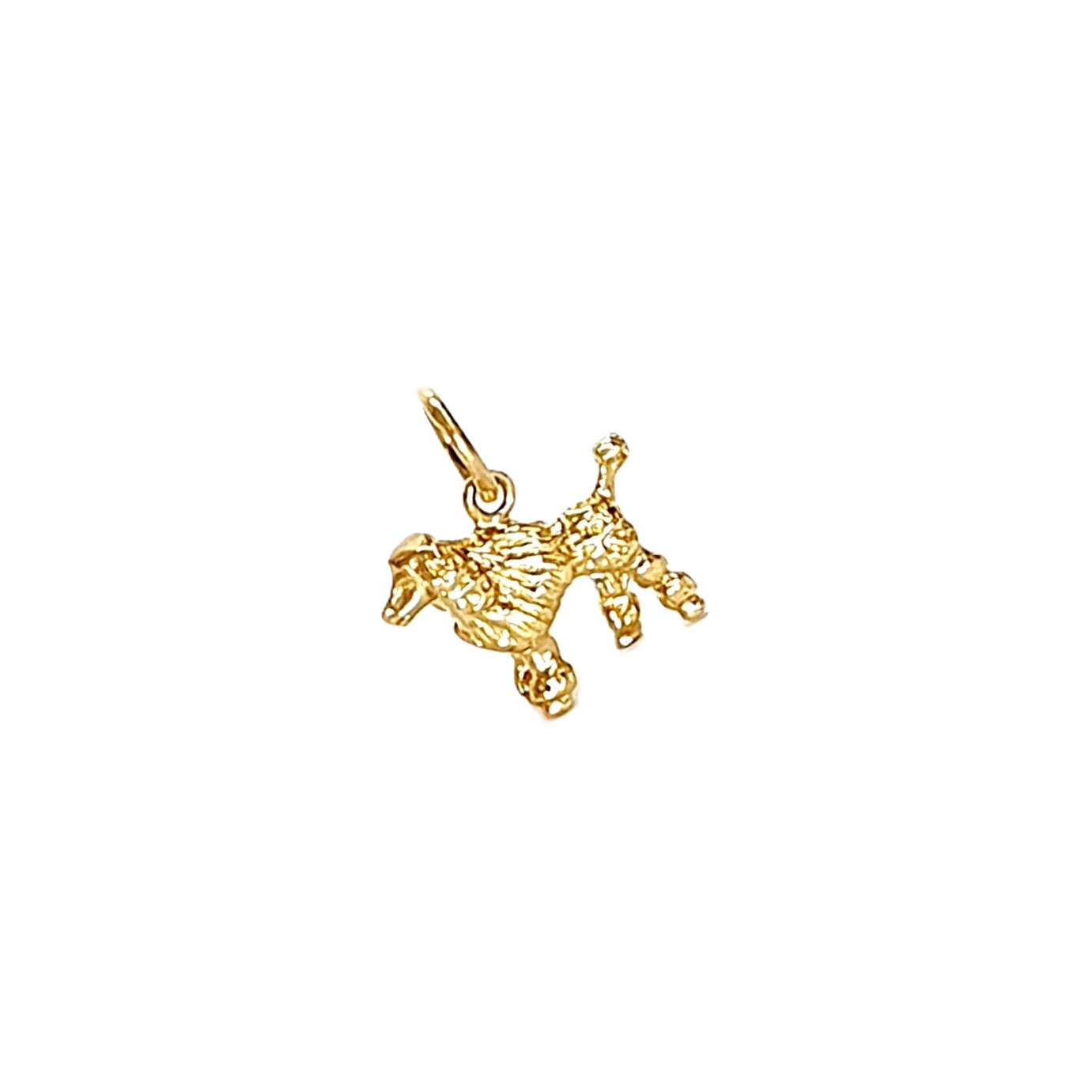 A solid 9ct gold Poodle charm for a bracelet or necklace CM00299.