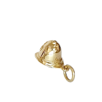 Detailed charm in a soft gold hue, depicting a policemen's hat on a clean white backdrop.