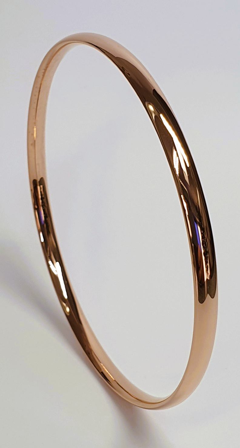 Heavy 9-carat rose gold slave bangle B00056.