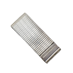 Double Sided With A Ribbed Washboard Pattern Silver Money Clip.