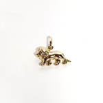 Leo the lion 3D 9ct gold charm pictured facing left.