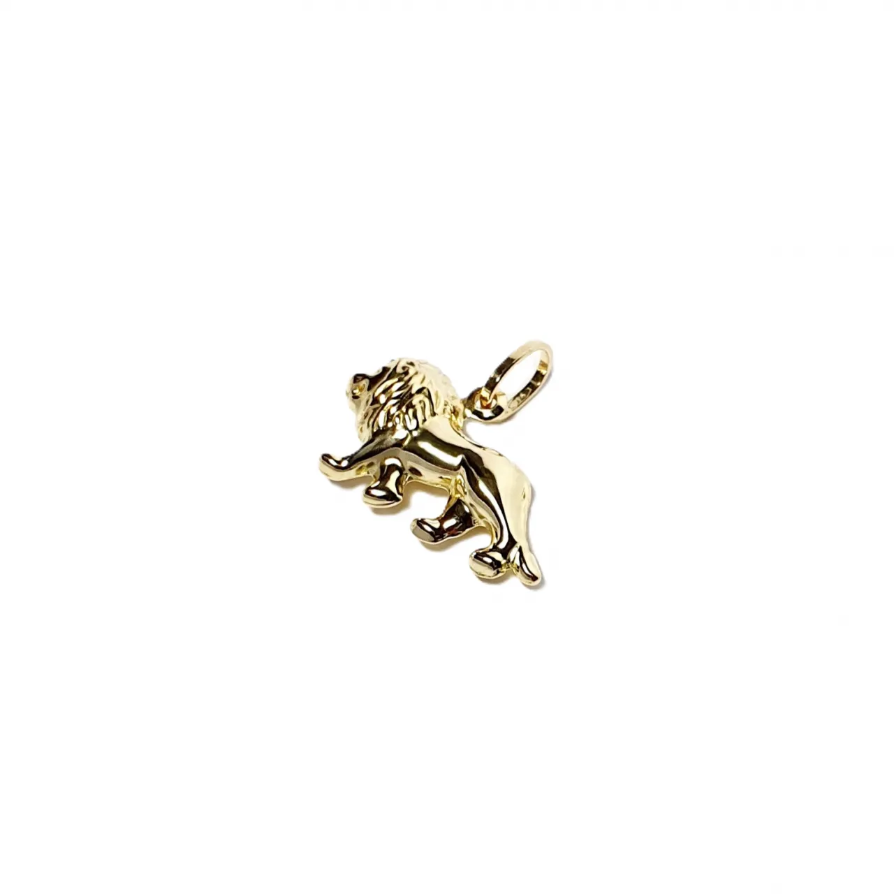 9ct yellow gold puffed lion charm CM00300.