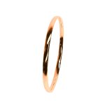 Heavy solid court shape round rose gold bangle B00056.