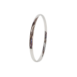 Heavy solid court shape round white gold bangle B00057.