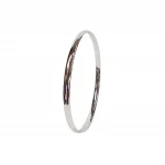 Heavy solid court shape round white gold bangle B00057.