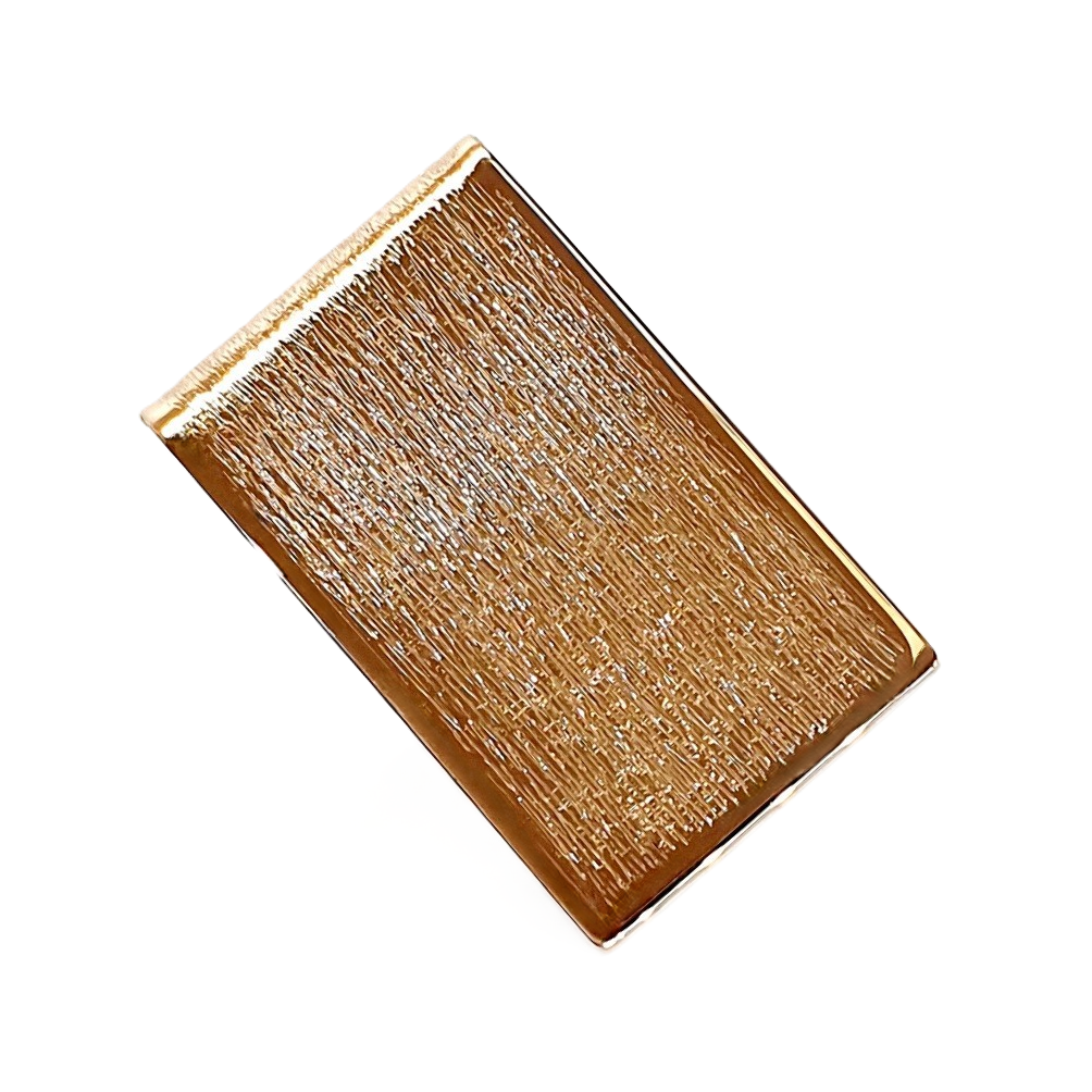 Vintage gold money clip by Sampson Morden with tree bark pattern