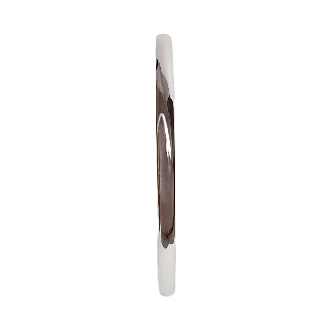 Comfort fit 4mm white gold slave bangle.