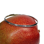 9ct white comfort fit bangle pictured on a mango.