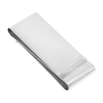 "Back view of The Doublebois cash clip, showing the plain polished surface."