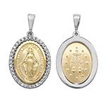 Picture of the front and back of a Miraculous size 3 pendant PC00558.