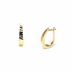 The Cutcombe 9ct gold tapered loop earrings EL00169 with a diamond cut pattern.