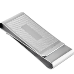 "Double Sided Patterned Silver Money Clip MC00032 showcasing its intricate engine turned patterned design."