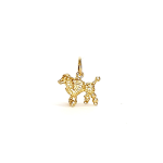 A solid 9ct gold Poodle charm or necklace CMP00299.Pictured facing the left.