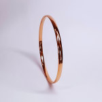 Solid court shape round rose gold bangle B00056.