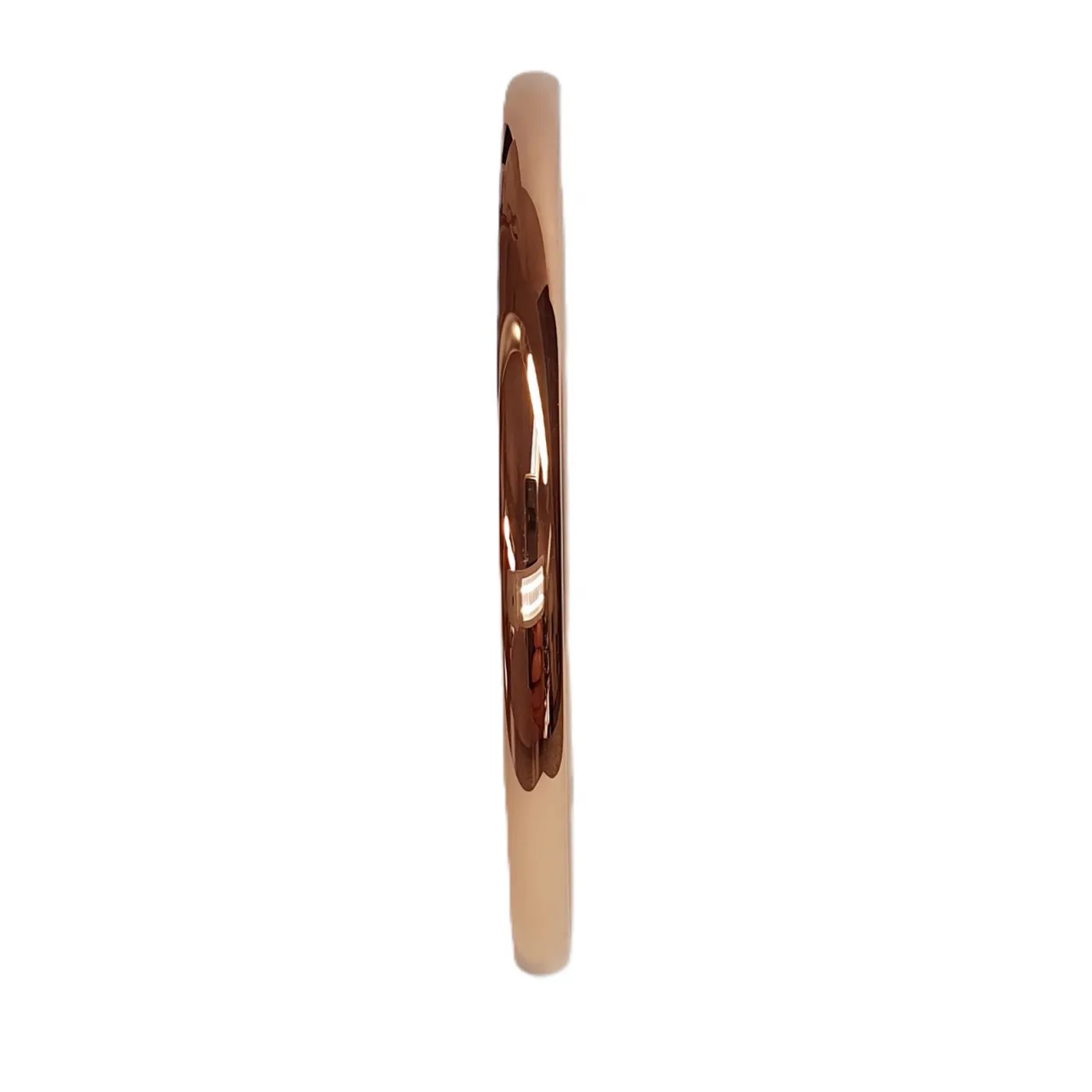 Comfort fit 4mm pink gold stacking bangle.