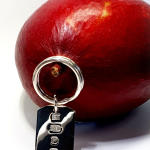 James bond style keyring fob with a feature hallmark.