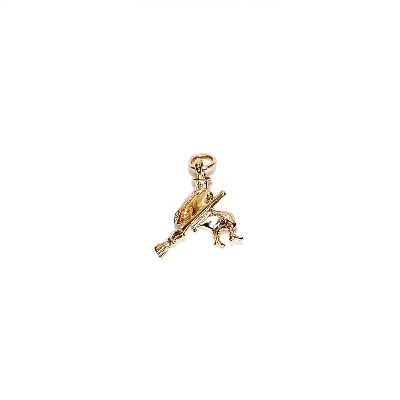 Picture of the back of the flying witch charm.