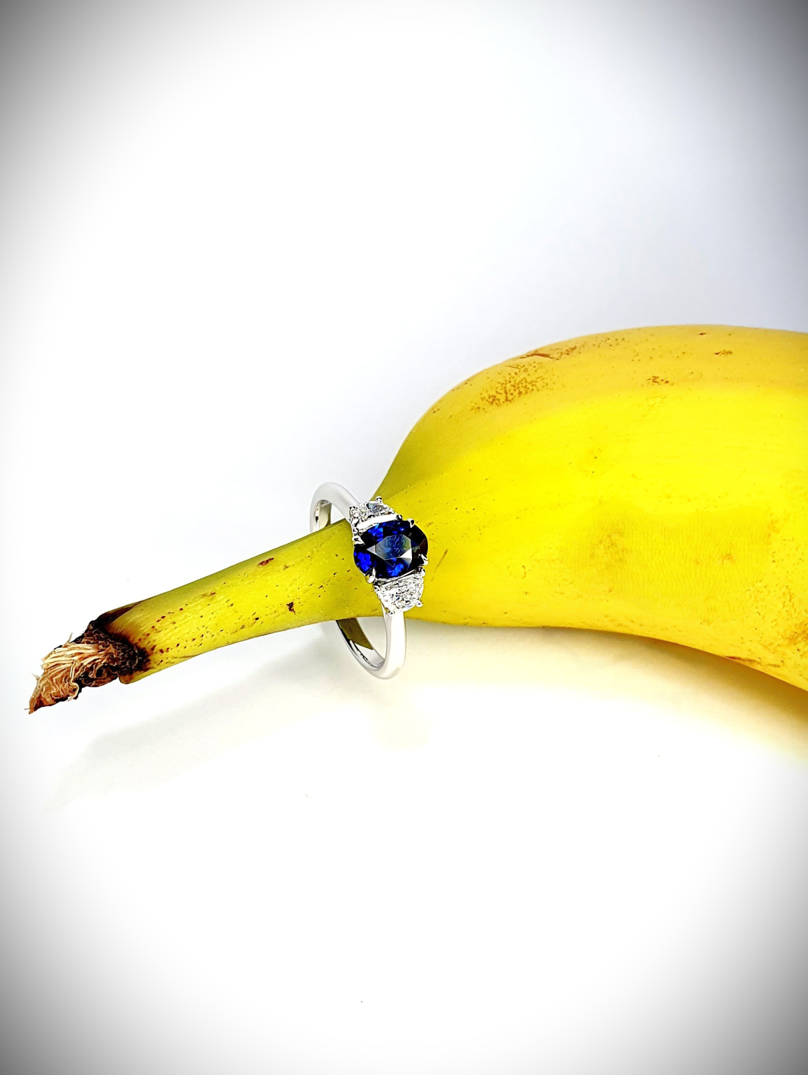 18ct white gold sapphire three stone ring