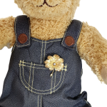 Leaf brooch modelled by Mr. Teddy bear.