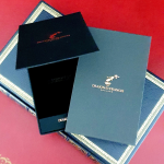 Deakin and Francis gift box for keyring shown open with the cover.