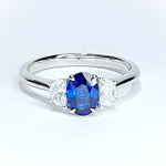 18ct white gold sapphire three stone ring