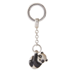 Genuine hallmarked silver Panda Bear key Fob with black and white enamel KF00051.