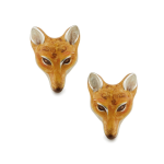 Foxley Sterling Silver Enamelled Fox Head Cufflinks