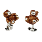 Teddy bear cufflinks from Deakin & Francis in hallmarked silver with curved oval sprung backs.