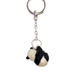 Saturno silver enamelled hanging Panda keyring KF00051.Pictured from the back.