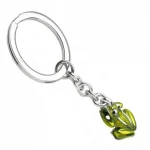 Handmade craftsmanship of The Frog End Sterling Silver Frog Keyring, showing intricate silver details and enamel artistry by Deakin & Francis.