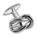 Hand-finished silver cufflinks styled as a traditional love knot—ideal for gifting on weddings, anniversaries, or special occasions.