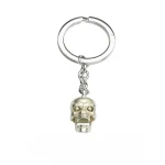 Sterling Skull Keyring with diamond eyes