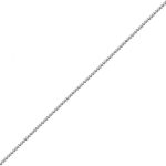 Close-up of 1.2mm diamond-cut curb links in 9ct white gold, displayed on white background without clasp.