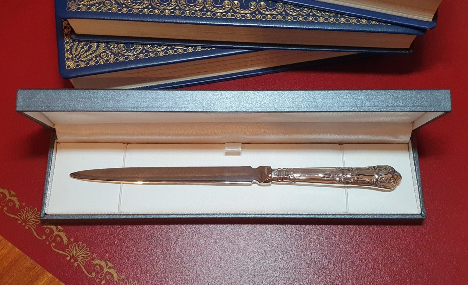 Sterling silver Queen’s paper knife. I displayed inside its luxury gift box with velvet lining
