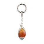 Top‑down view of the Tropical Fish Key Ring on a pure white background, showcasing the full shape, rich colours, and polished sterling silver finish.