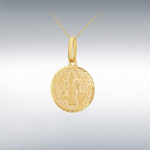 The Lauriston 9ct yellow gold Saint Benedict medal/pendant/necklace PC00543