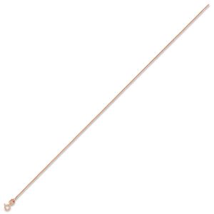 9ct rose gold 1mm curb link chain displayed on a clean white background, showing its fine close‑linked design.